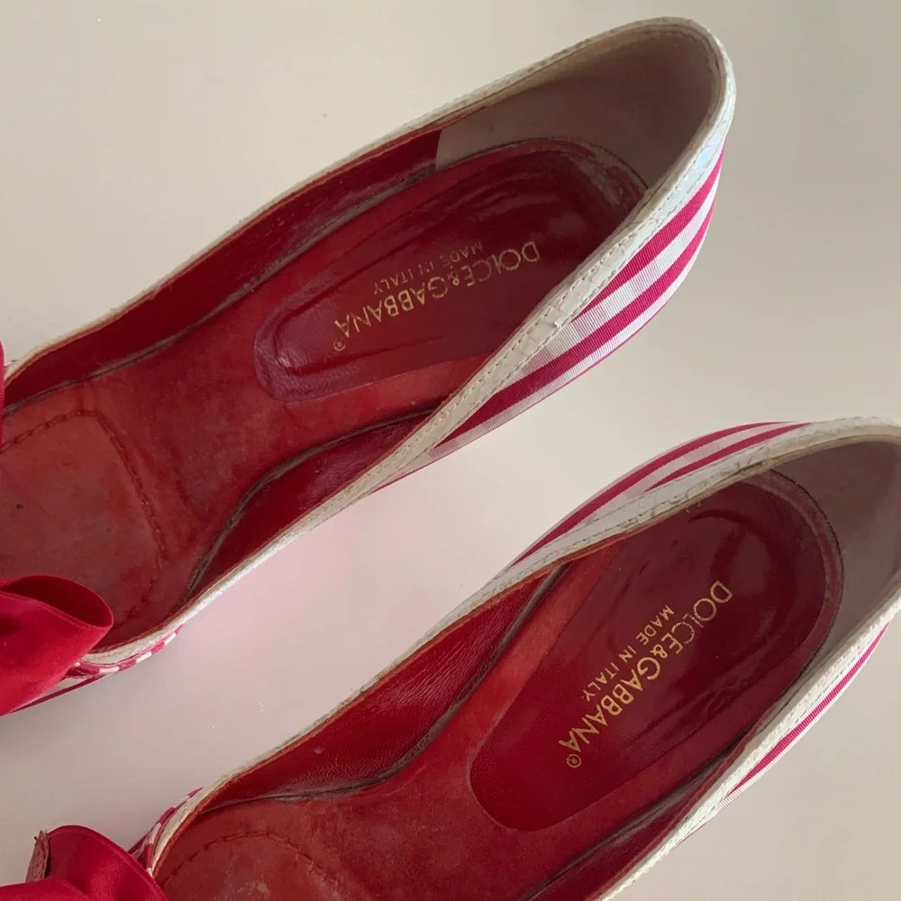 DOLCE & GABBANA Shoes Red Checkered with Bow size 37 - Picture 4 of 14